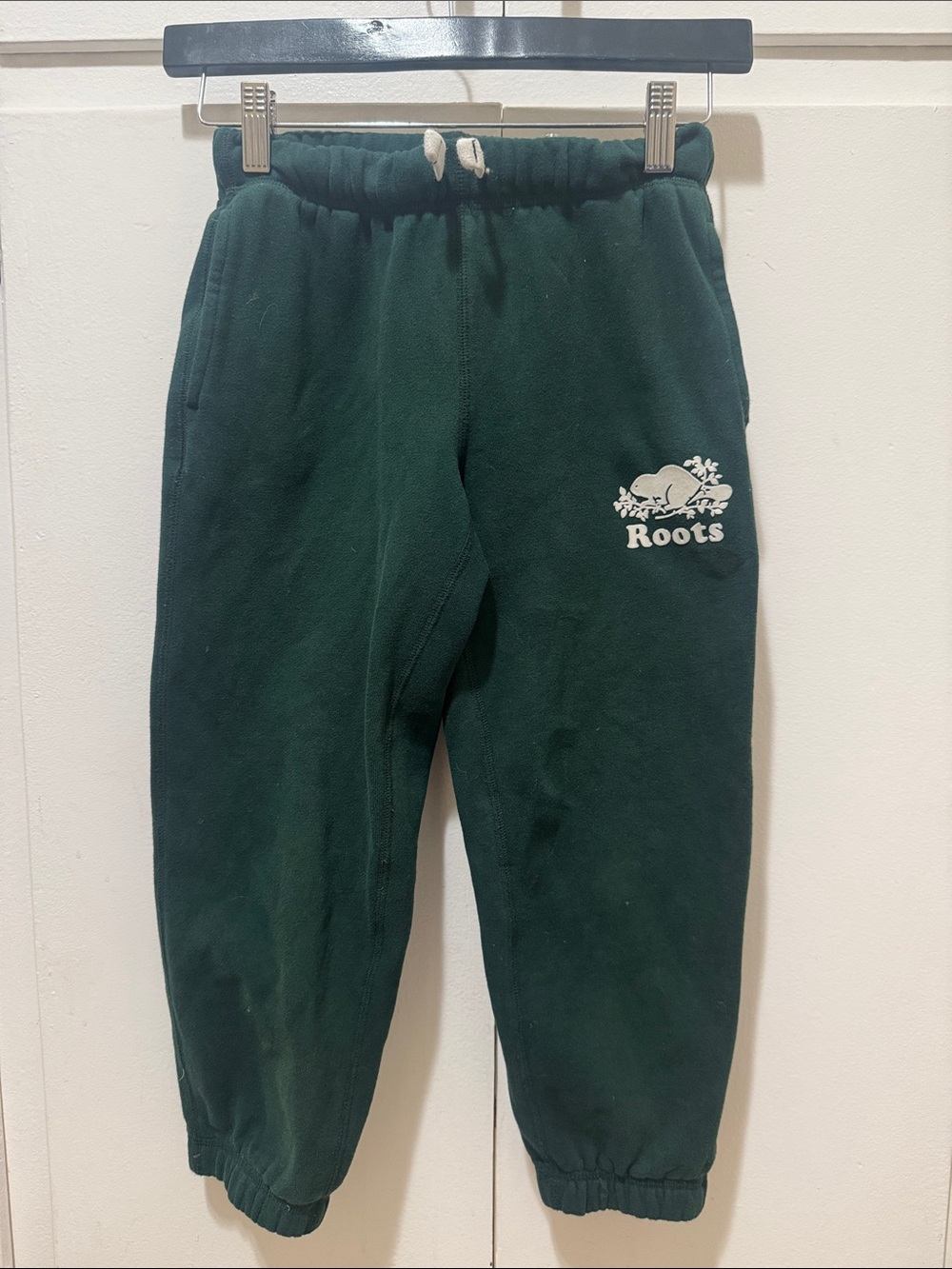 Roots Kids Dark Green Fleece Joggers